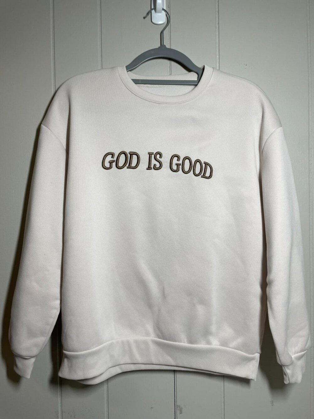 Cream color sweat shirt